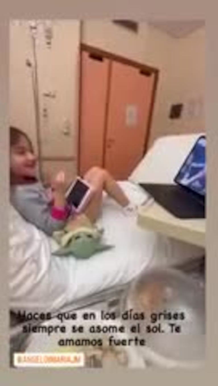 Pía Di María alentó a su papá desde el hospital