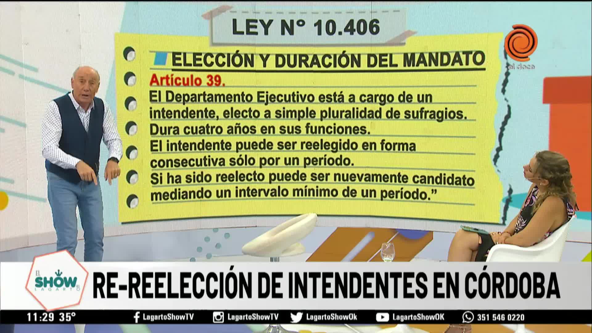 La crítica del Lagarto Guizzardi a los intendentes que pretenden la re-reelección