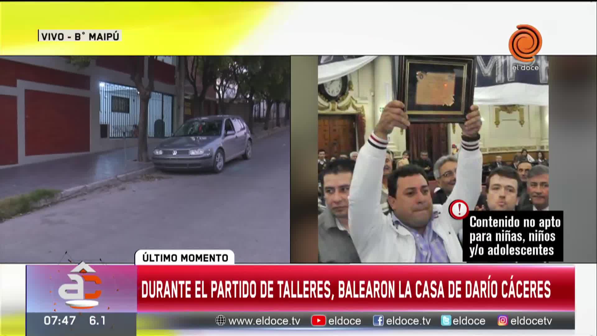 Dispararon contra la casa de Darío Cáceres, jefe de la barra de La Fiel