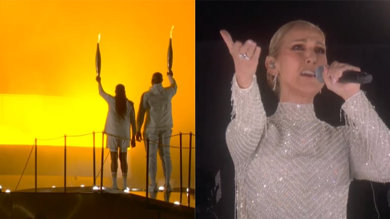 El encendido de la llama olímpica y el emotivo show de Céline Dion en el cierre de la apertura de los Juegos