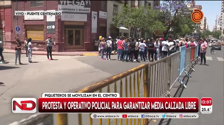 Otra vez, piqueteros protestaron en el centro de Córdoba
