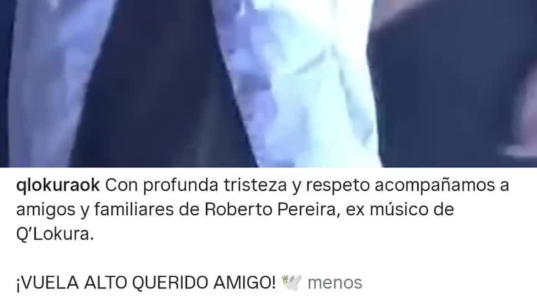 Q´ Lokura dedicó unas palabras al músico Tito Pereyra