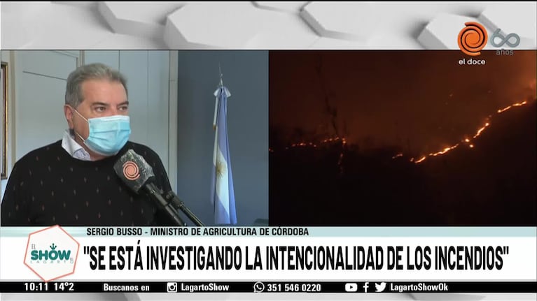 Incendios: el ministro Busso habló de los "ambientalistas" y el "desastre"