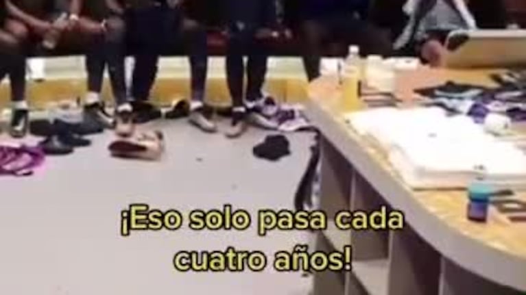 El enojo en el vestuario francés en el entretiempo