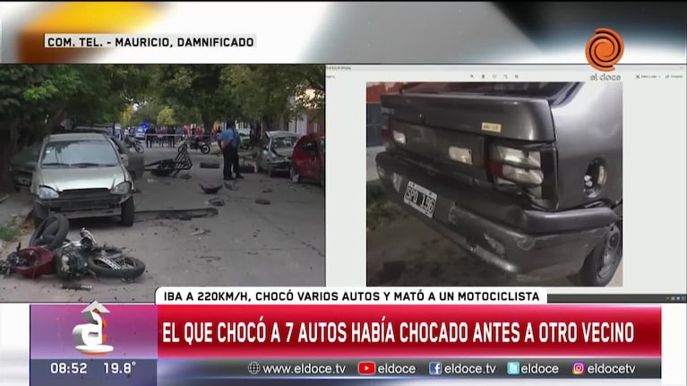 Accidente barrio General Bustos: antes había chocado a otro vecino