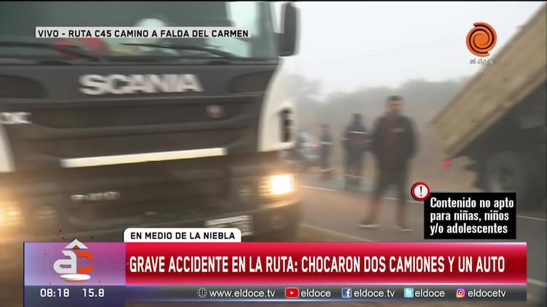 Dos heridos en un grave accidente por la neblina