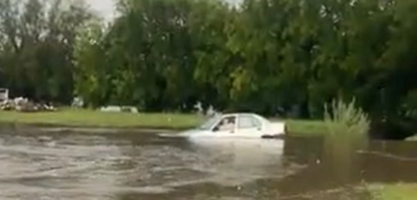 Intensa lluvia en barrio Matienzo