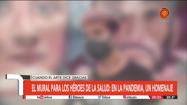 Hicieron un mural en homenaje a los médicos en Córdoba