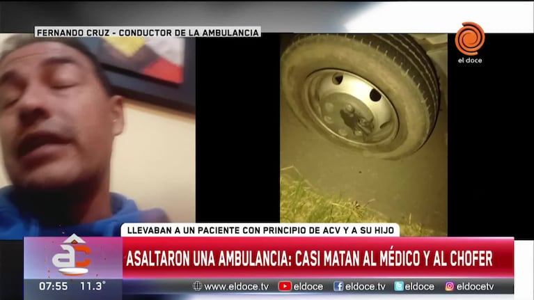 Así fue el violento asalto a la ambulancia en Córdoba