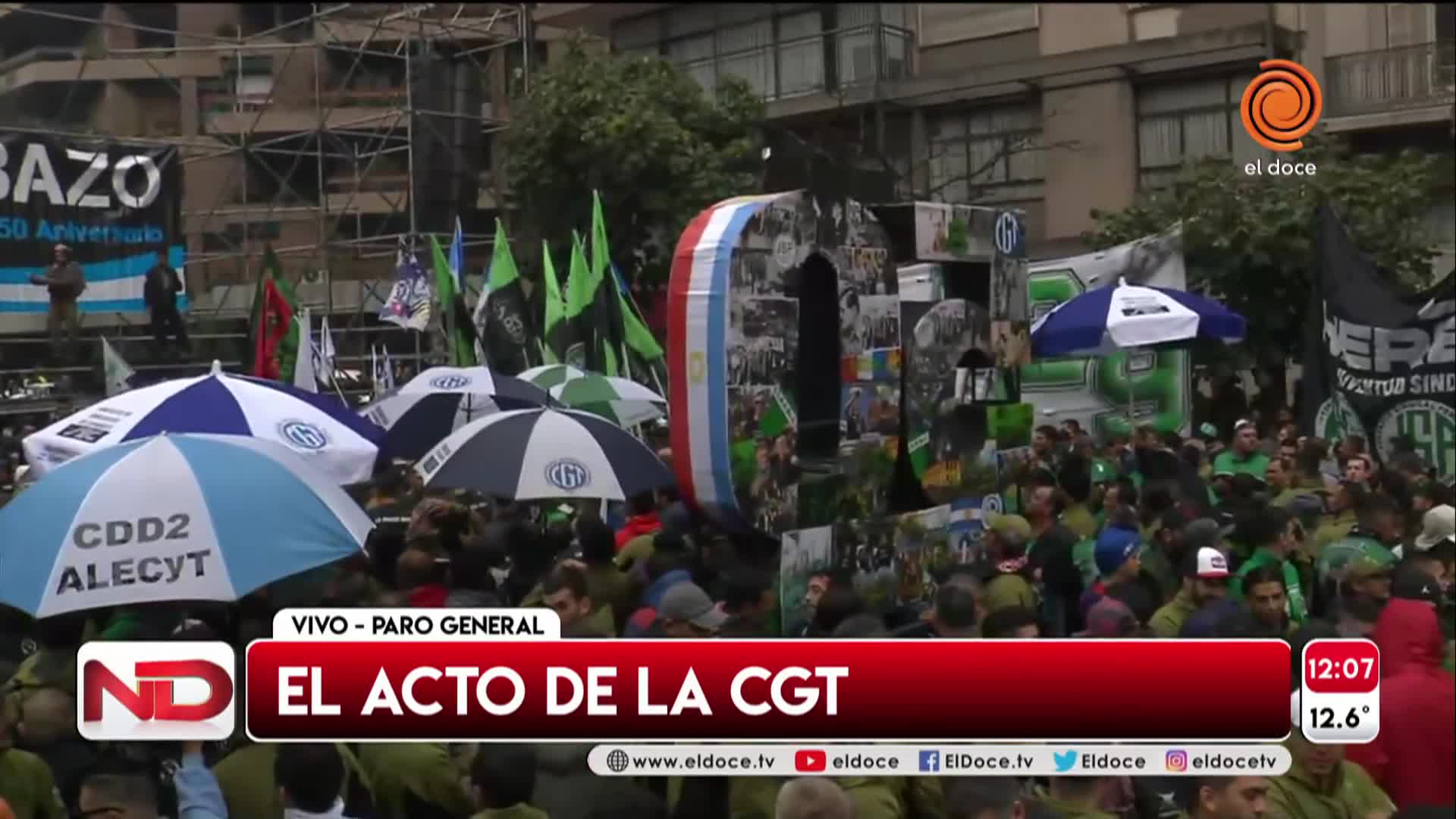 Paro nacional: Mauricio Saillén en el acto de la CGT