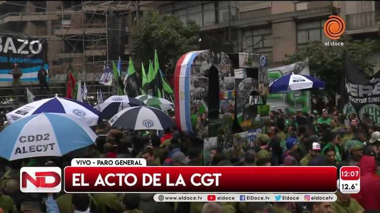 Paro nacional: Mauricio Saillén en el acto de la CGT
