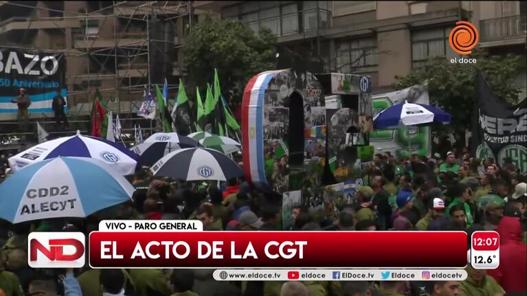 Paro nacional: Mauricio Saillén en el acto de la CGT
