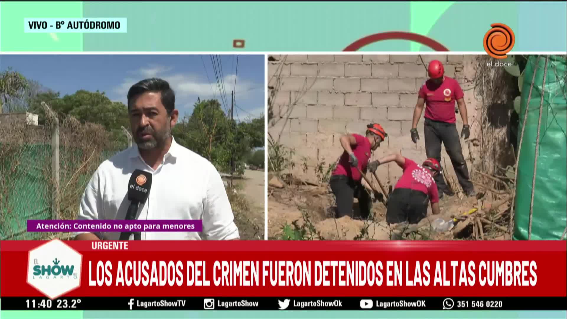 Los acusados del crimen fueron detenidos en las Altas Cumbres