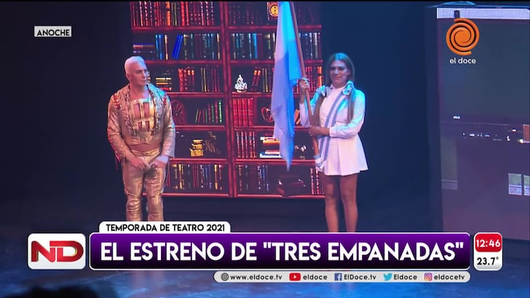 Flavio Mendoza y Flor de la V estrenaron "Tres empanadas"