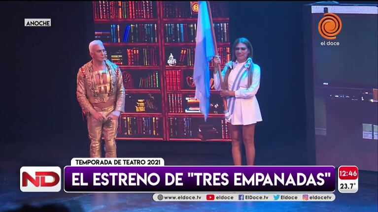 Flavio Mendoza y Flor de la V estrenaron "Tres empanadas"