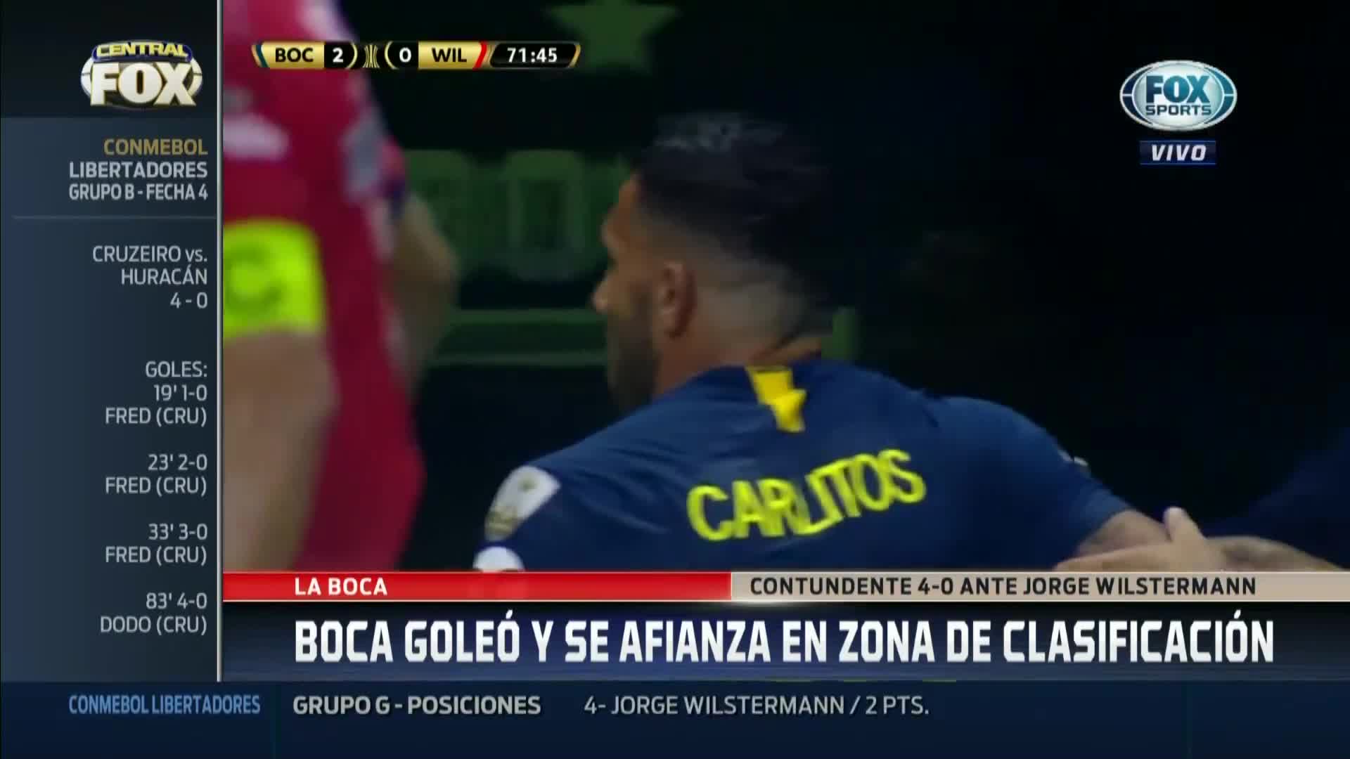 Con un gol de Reynoso, Boca ganó 4-0 ante Wilstermann