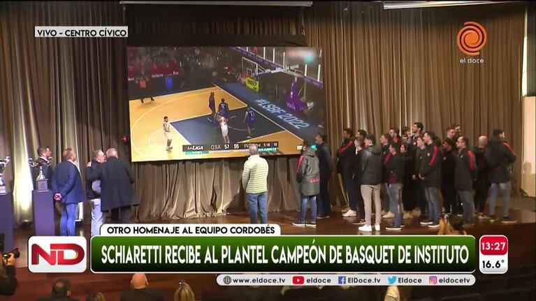 Schiaretti recibió al plantel campeón de Instituto