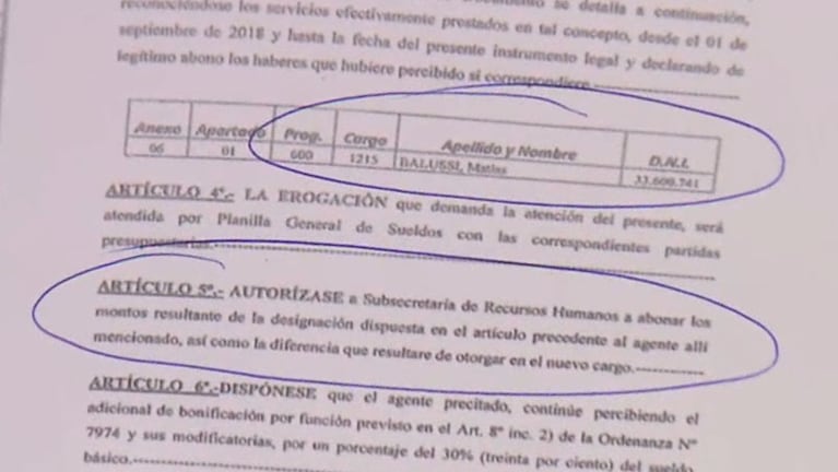 La denuncia de un concejal: "Nombró a su hijo en planta permanente"