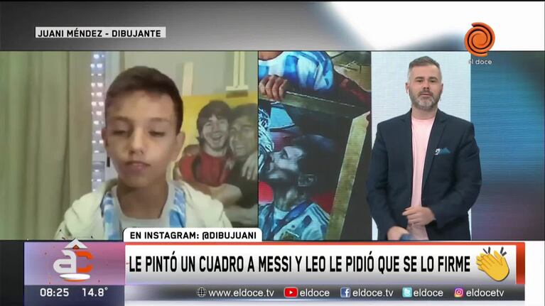 Le pintó un cuadro a Messi y el jugador le pidió que se lo firme
