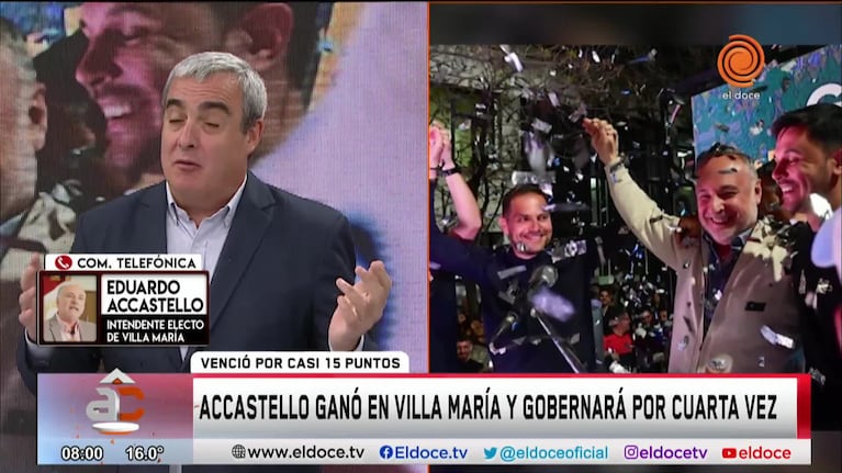 Accastello ganó en Villa María y gobernará por cuarta vez