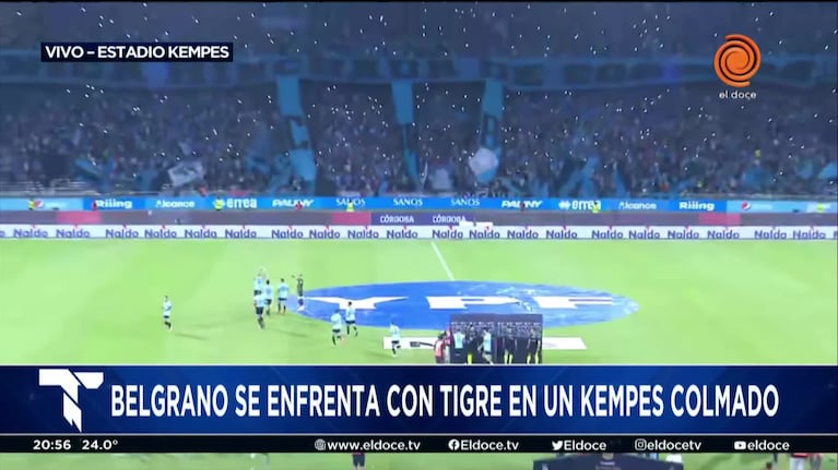 El recibimiento a Belgrano en el Kempes antes del duelo contra Tigre