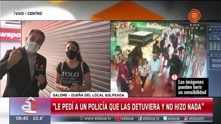 Mecheras golpearon a su víctima en pleno centro de Córdoba