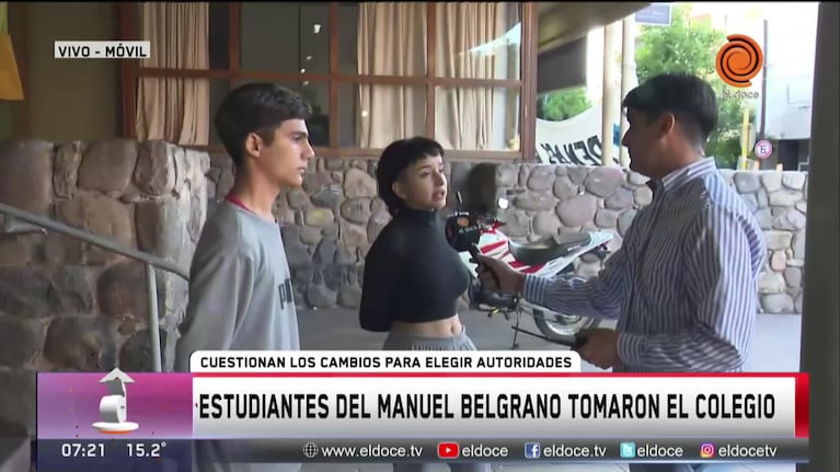 Estudiantes del Manuel Belgrano tomaron el colegio: el reclamo