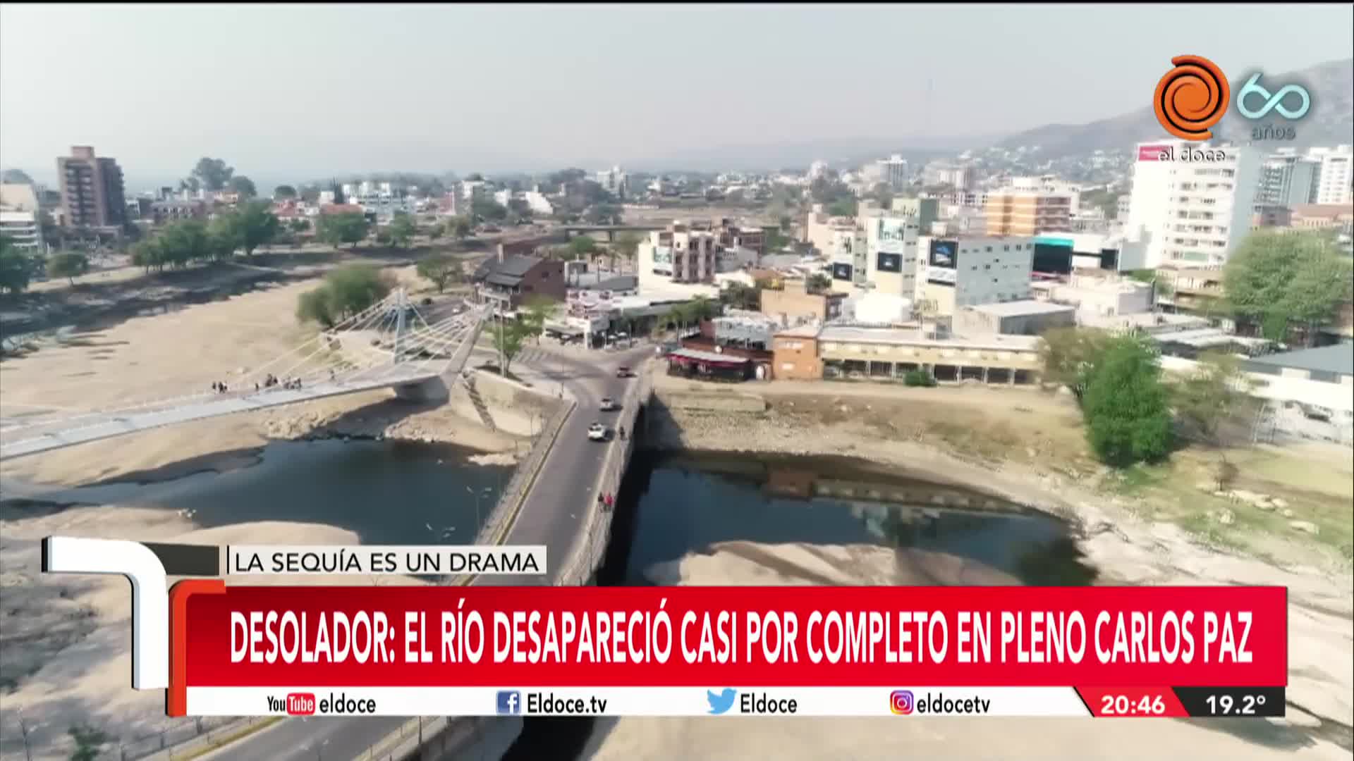 Sequía en Carlos Paz: el río San Antonio casi desapareció