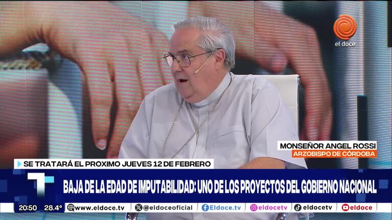 Monseñor Ángel Rossi en Telenoche
