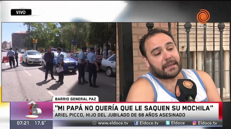 El desgarrador testimonio del hijo del jubilado asesinado