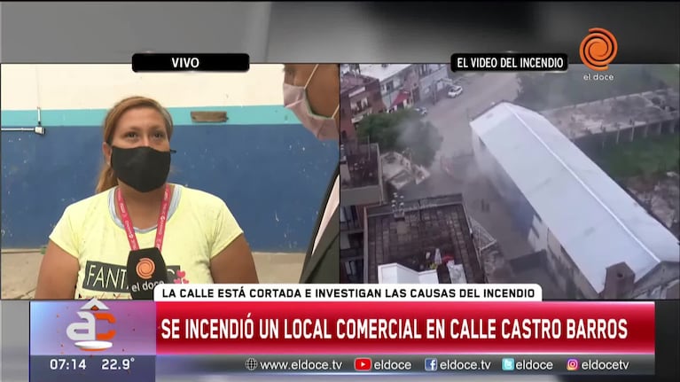 Se incendió un local comercial en Avenida Castro Barros