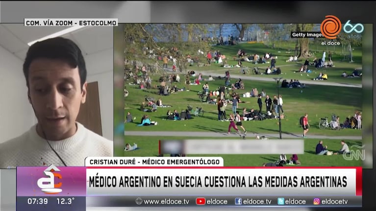 Médico argentino en Suecia: "Ayer murió una sola persona por Covid"