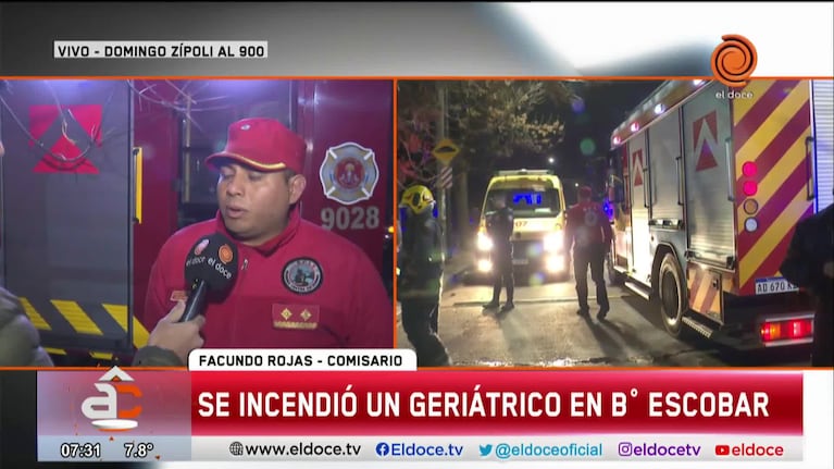 Evacuaron un geriátrico de Córdoba tras incendiarse una habitación