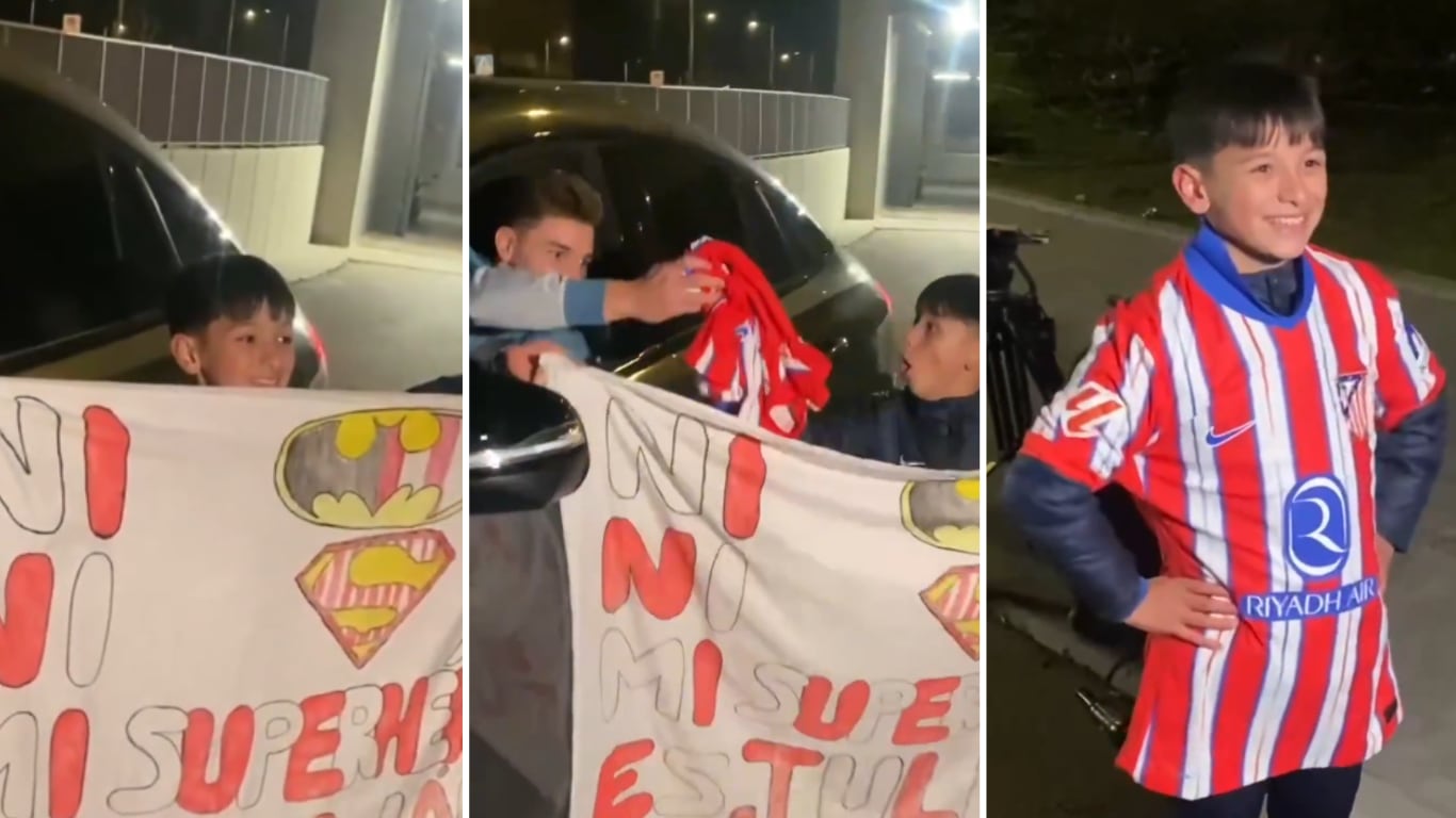 El gestazo de Julián Álvarez con un mini hincha del Atlético de Madrid