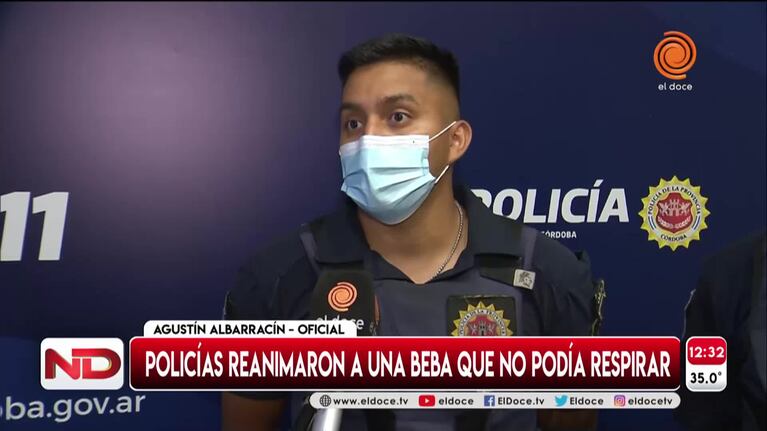 Policías salvaron a una beba que no respiraba: "Se me cayeron lágrimas de saber que estaba bien"