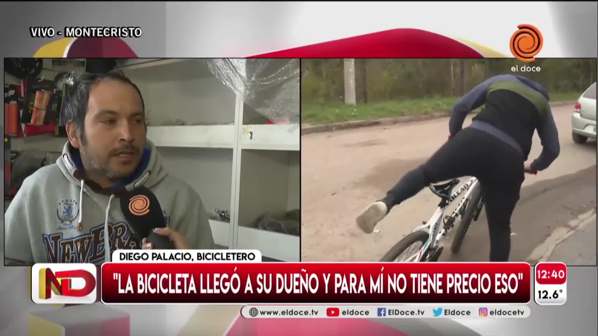 El gesto del bicicletero que reconoció la bici robada