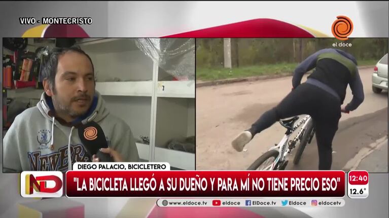El gesto del bicicletero que reconoció la bici robada