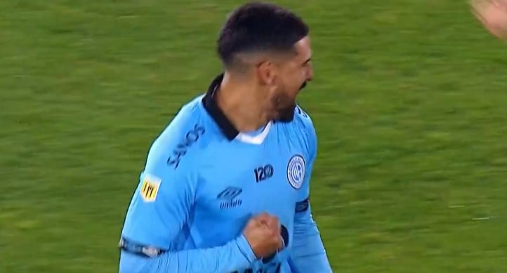 El gol de Jara en el amanecer del partido para el 1-0 de Belgrano a Huracán