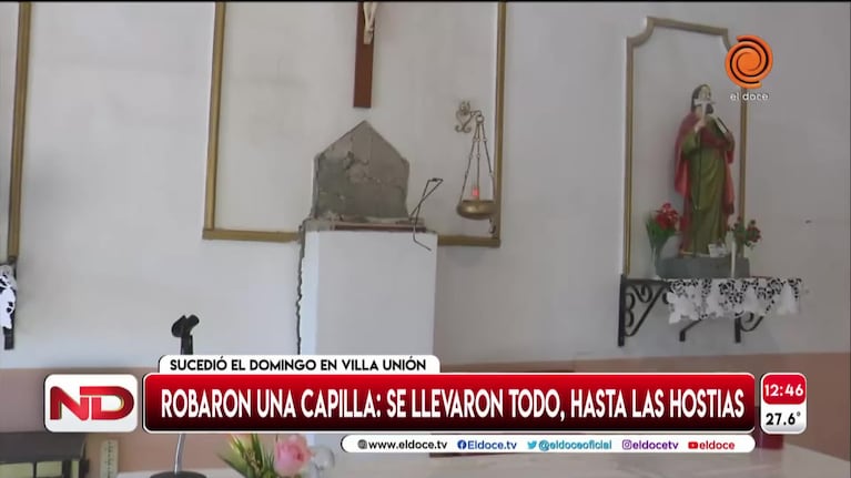 Profanaron una capilla en Villa Unión: se llevaron hostias consagradas y ornamentos