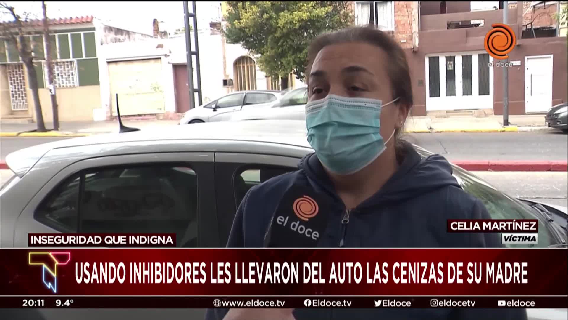 Con inhibidores, le robaron del auto las cenizas de sus padres