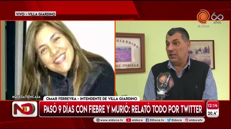 El intendente de Villa Giardino habló sobre el caso de la docente fallecida