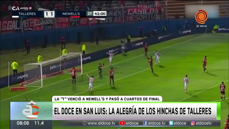 El Doce en San Luis: la alegría de los hinchas de Talleres