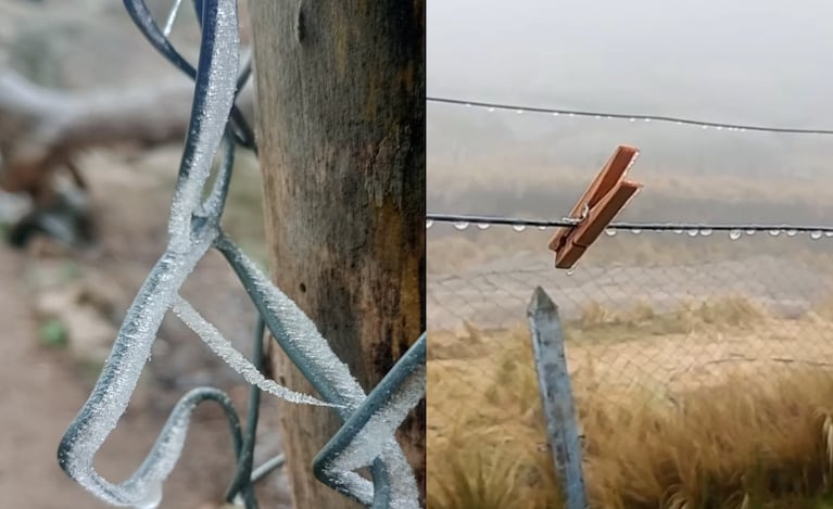 Video: el frío se instaló en Córdoba y cayeron algunos copos de nieve en el Champaquí