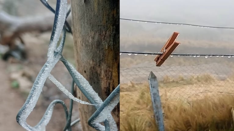 Video: el frío se instaló en Córdoba y cayeron algunos copos de nieve en el Champaquí