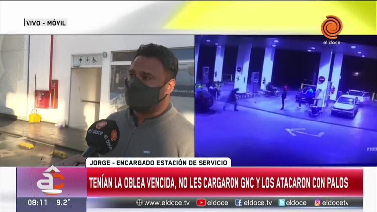 No les cargaron GNC por tener la oblea vencida y atacaron a los playeros