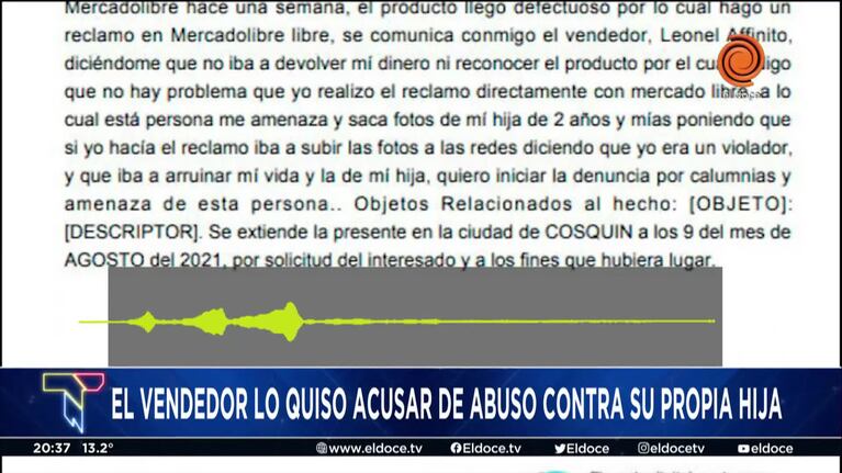 Lo estafaron y recibió una grave amenaza para que no reclame por el producto