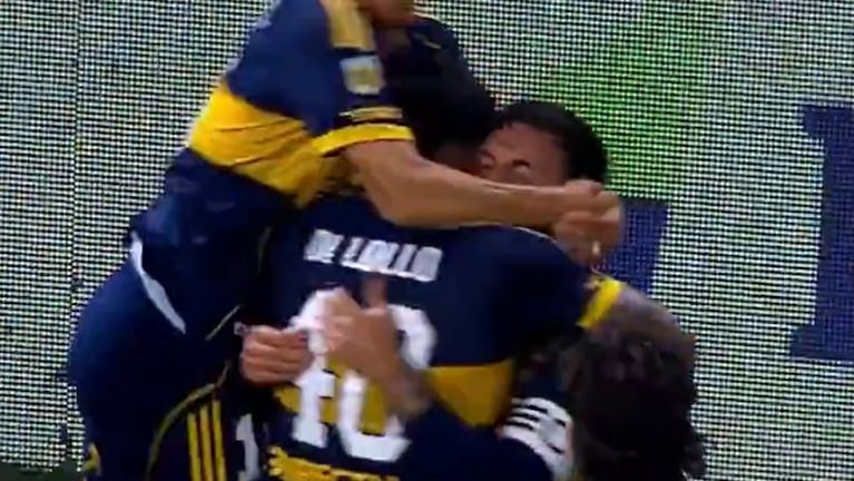 El gol de cabeza de Merentiel y el 1 a 0 de Boca ante Talleres