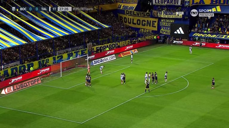El gol de cabeza de Merentiel y el 1 a 0 de Boca ante Talleres