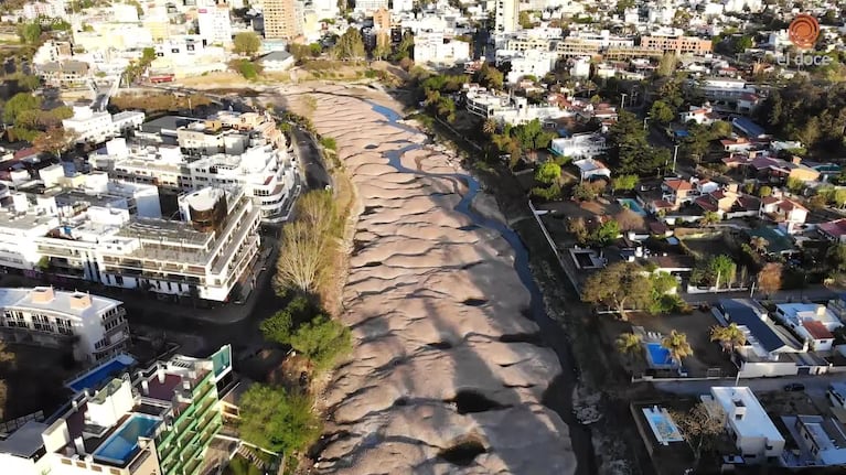 La sequía en Carlos Paz desde un drone