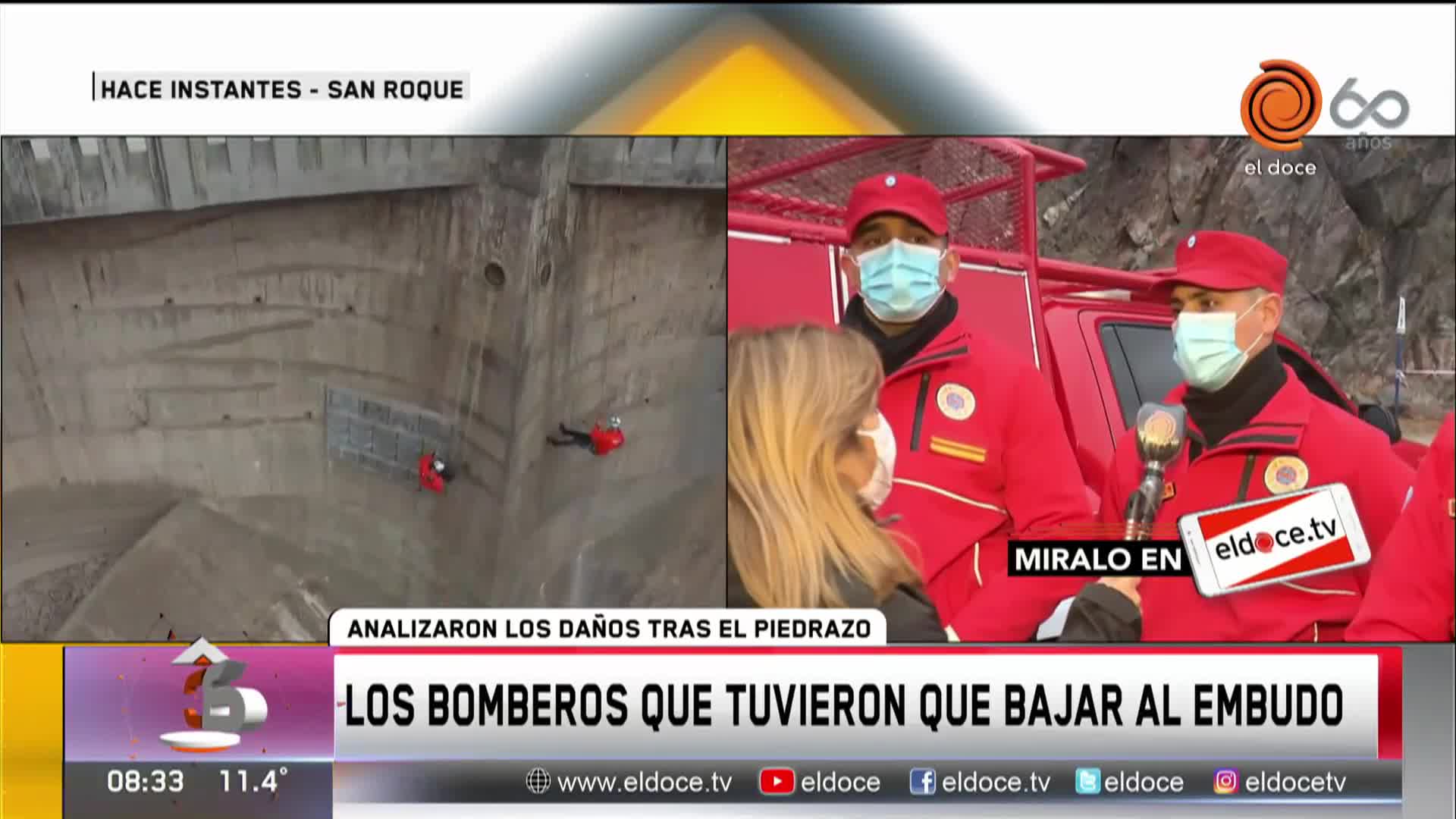 Piedra en el embudo del dique: así trabajaron los bomberos